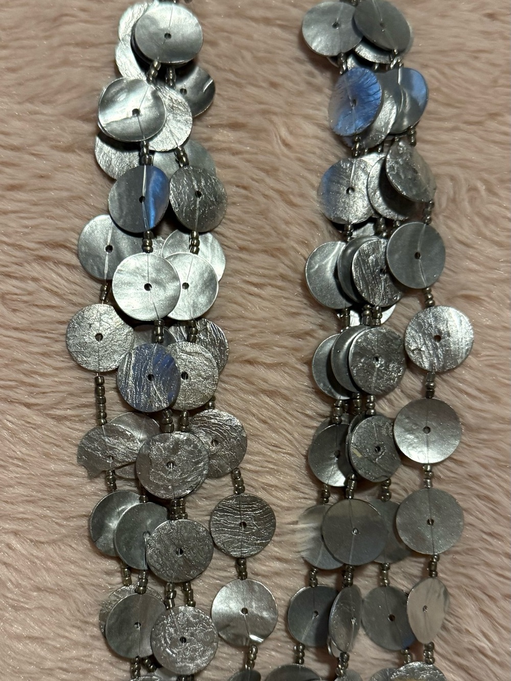 Statement Silver Disc Layered Necklace - Women Jewelry - Picture 2 of 3